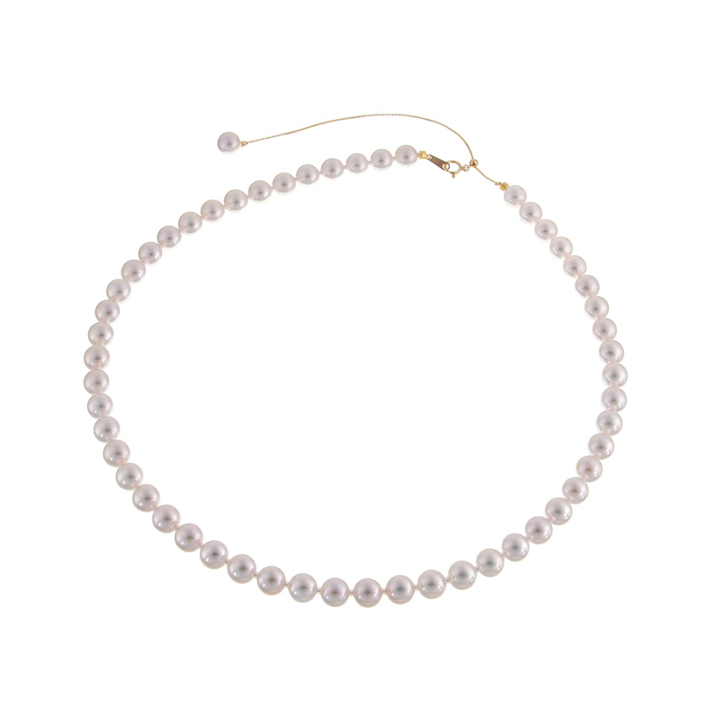 GSTV K18YG オーロラ天女 アコヤ真珠 デザインネックレス P 約7.5mm 約56cm