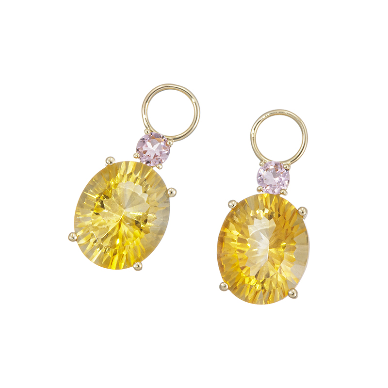 GSTV K18YG シトリン ピンクトルマリン チャーム CI 約8.00ct T 約0.34ct