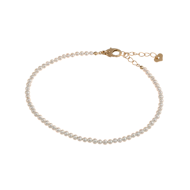 GSTV K18YG 淡水真珠 ブレスレット P 約2.5mm 幅 約2.5mm 長さ 約19cm