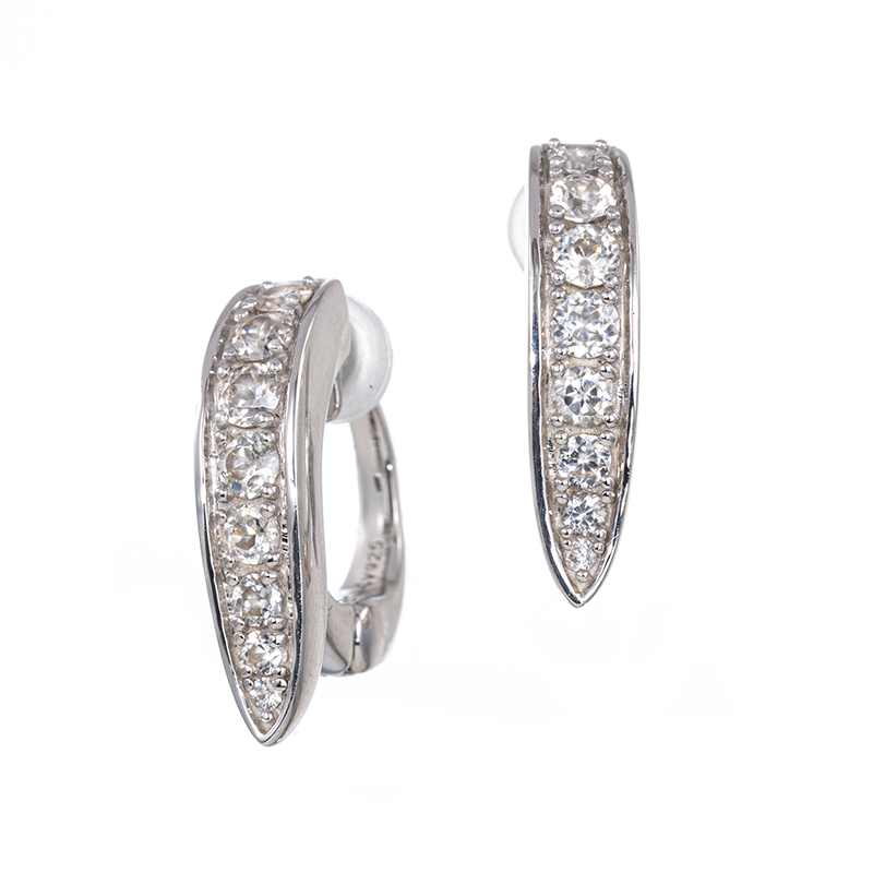 GSTV パラジウムシルバー950 天然ホワイトジルコン Mia フェザータッチ