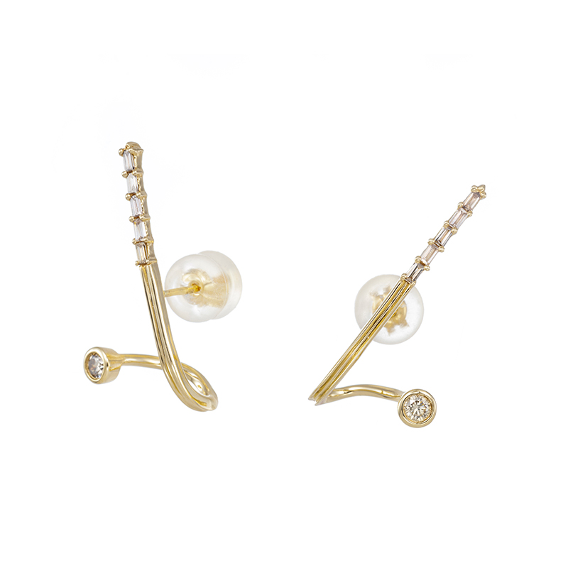 GSTV K18YG ブラウンダイヤモンド ピアス BRD 約0.20ct