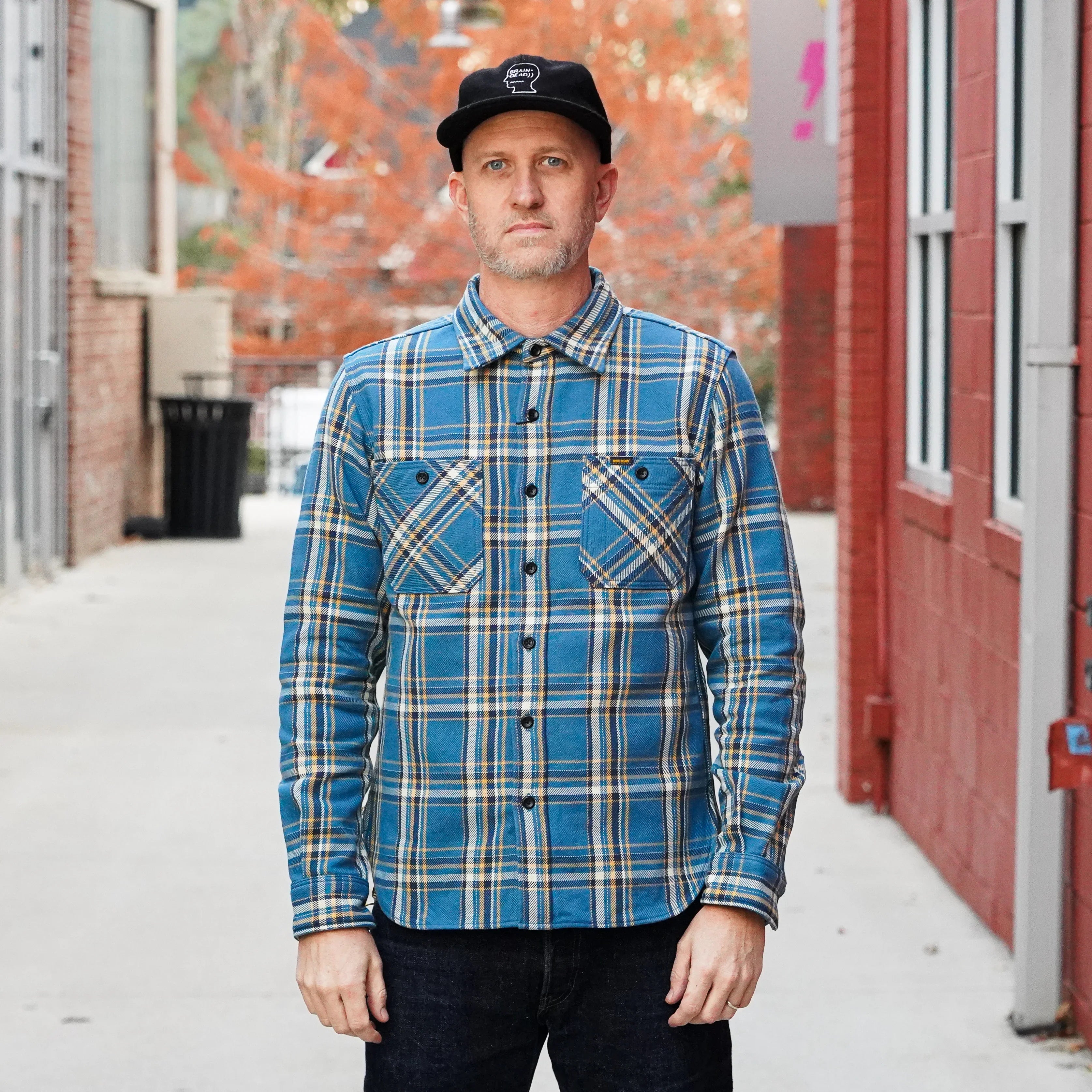 Iron Heart IHSH-435-BLU Ultra Heavy Flannel American Check Work