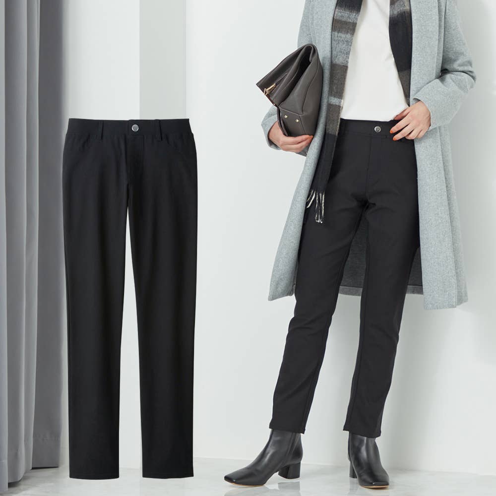 裏起毛】レーヨン混ストレートパンツ【SALE】 TZQ65K :レディース