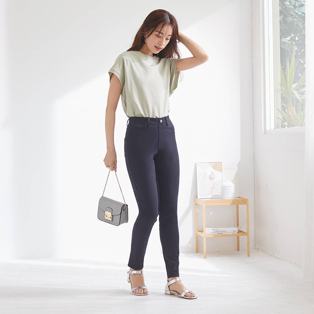 冷感・スキニー】綿混レギンスパンツ【SALE】 TZV514 :レディース