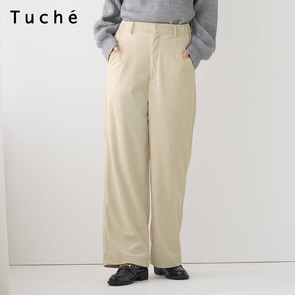 ワイド】コーデュロイ前あきパンツ【SALE】 TZY95K :レディース パンツ