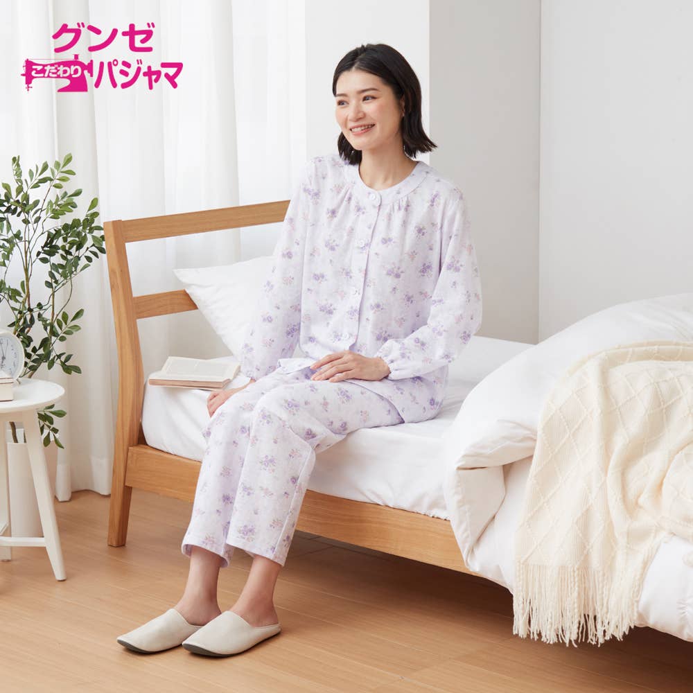 肩ももW保温 パジャマ 長袖長パンツ【SALE】 TG4173 :レディース