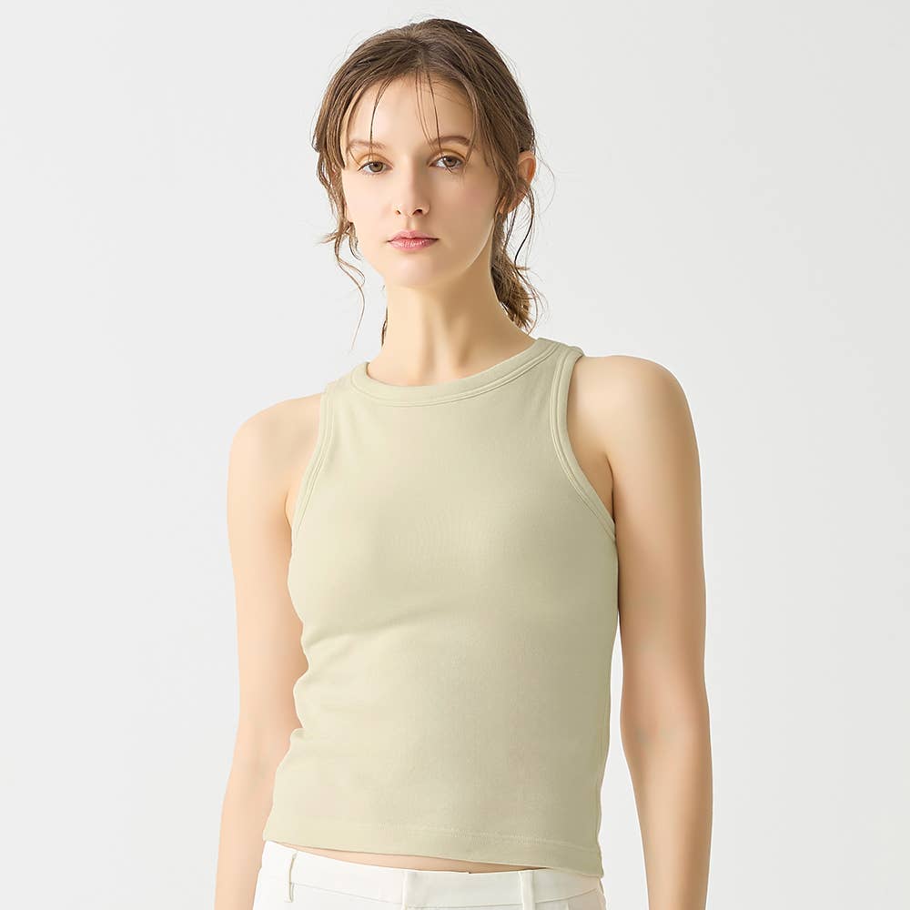 Acka 24ssフリンジアメリカンノースリーブトップス アイボリー Acka