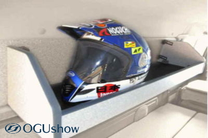 ESヘルメットトレー｜トランポ（ハイエース他）内装設計・カスタム施工