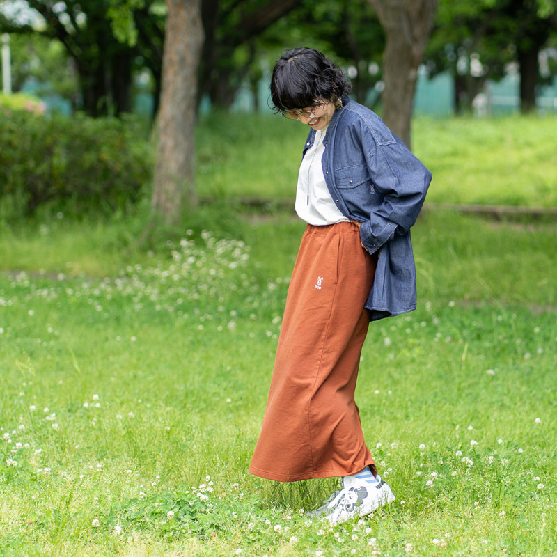 ウサロゴスカート(アイボリー/チョコブラウン/ブラック/グレー）SK118