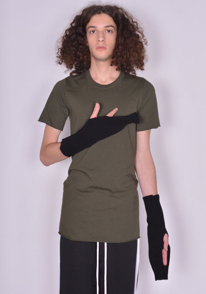 RICK OWENS KNITTED TUBE GLOVE BLACK FW22 | DOSHABURI Online Shop