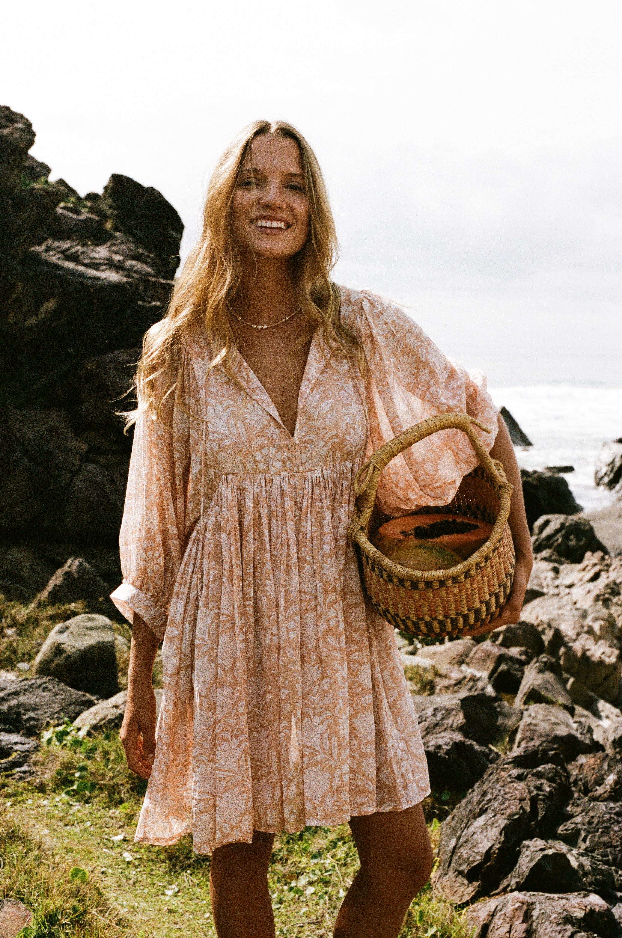 Kyra Mini Dress ~ Apricot Blush – Daughters of India