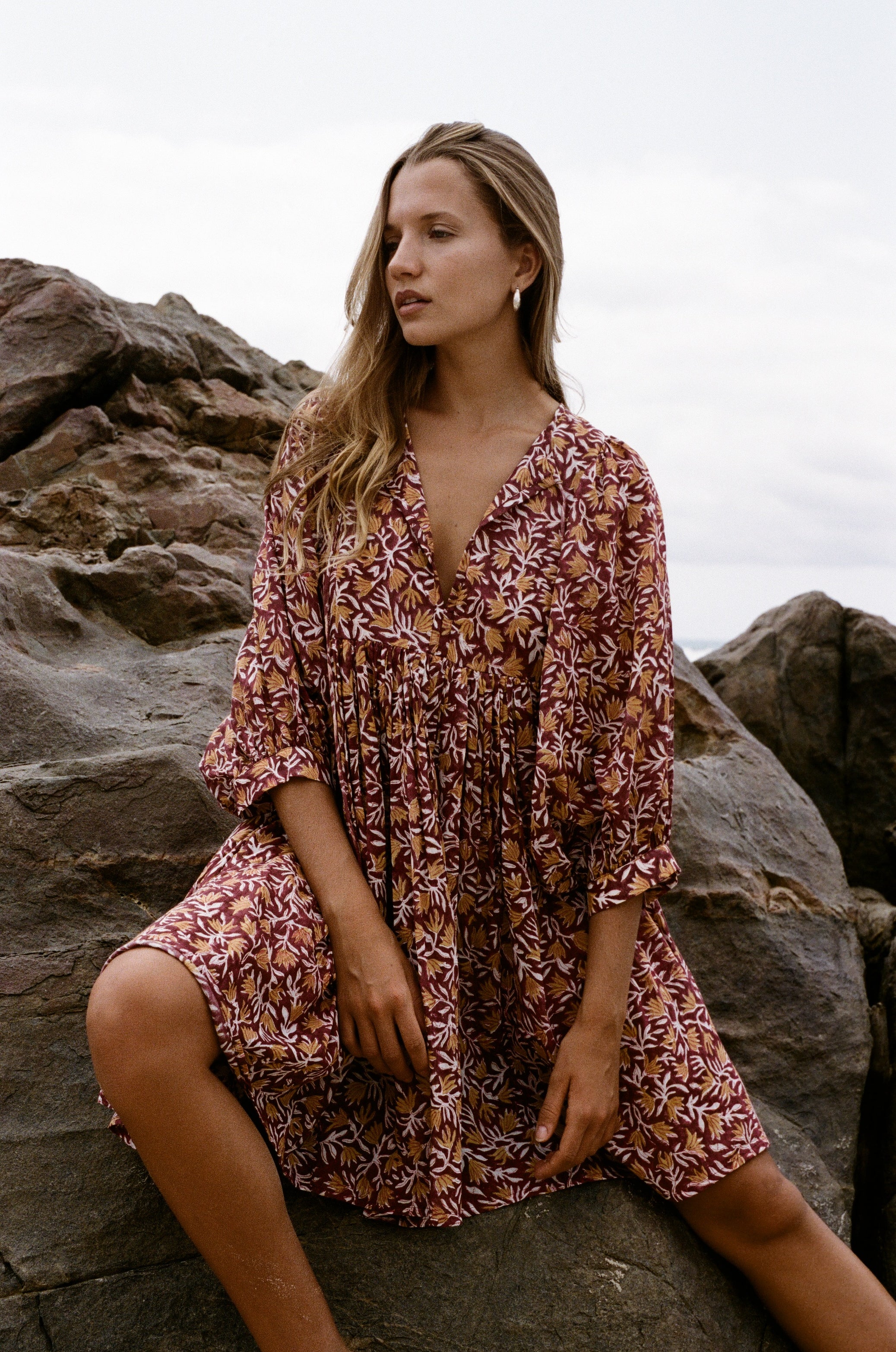 Kyra Mini Dress ~ Sumac – Daughters of India