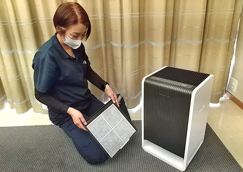 ハイブリッド式空気清浄機 お客様インタビュー【ホテル】ホテル森の風