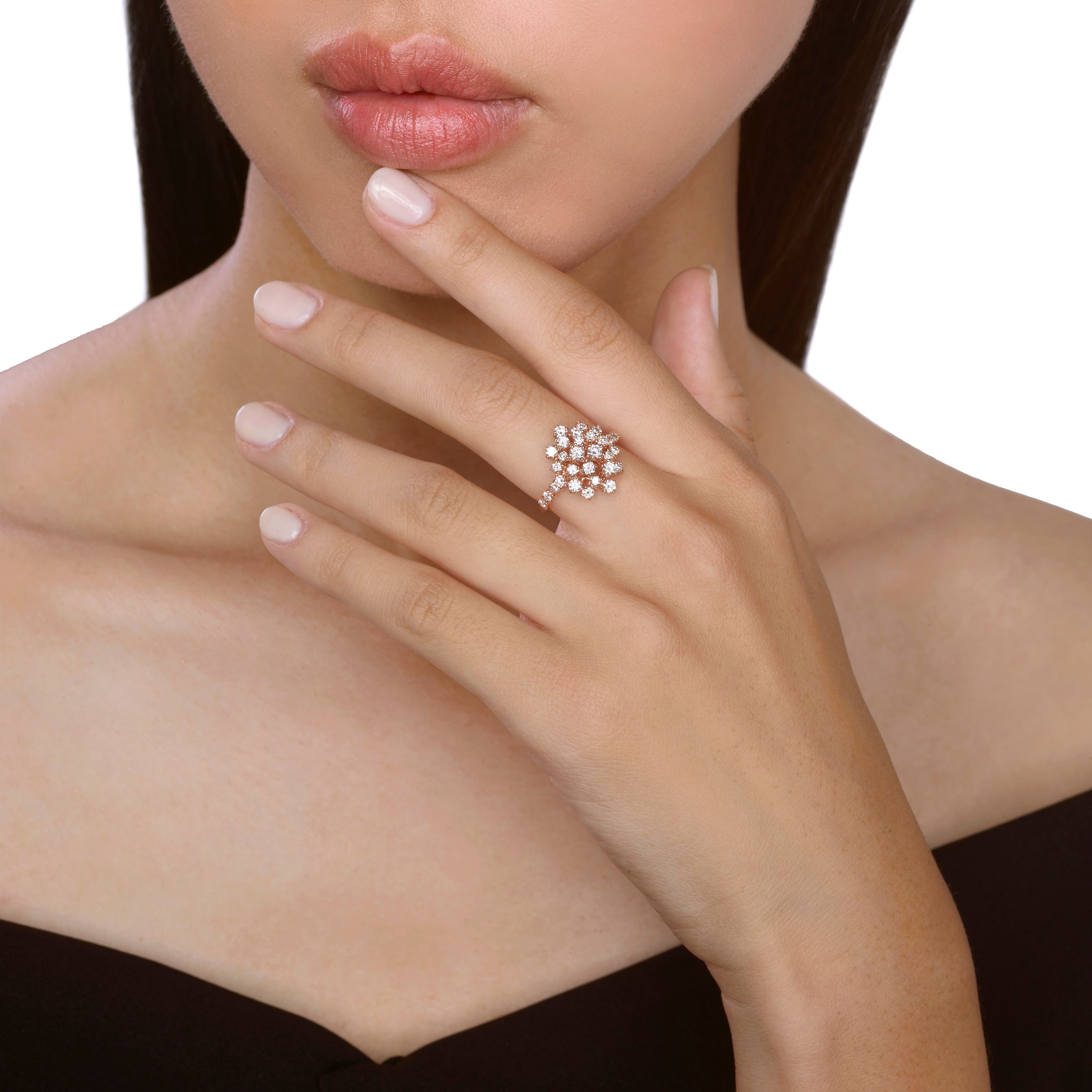 ピンクゴールド、ダイヤモンド リング - Damiani MIMOSA