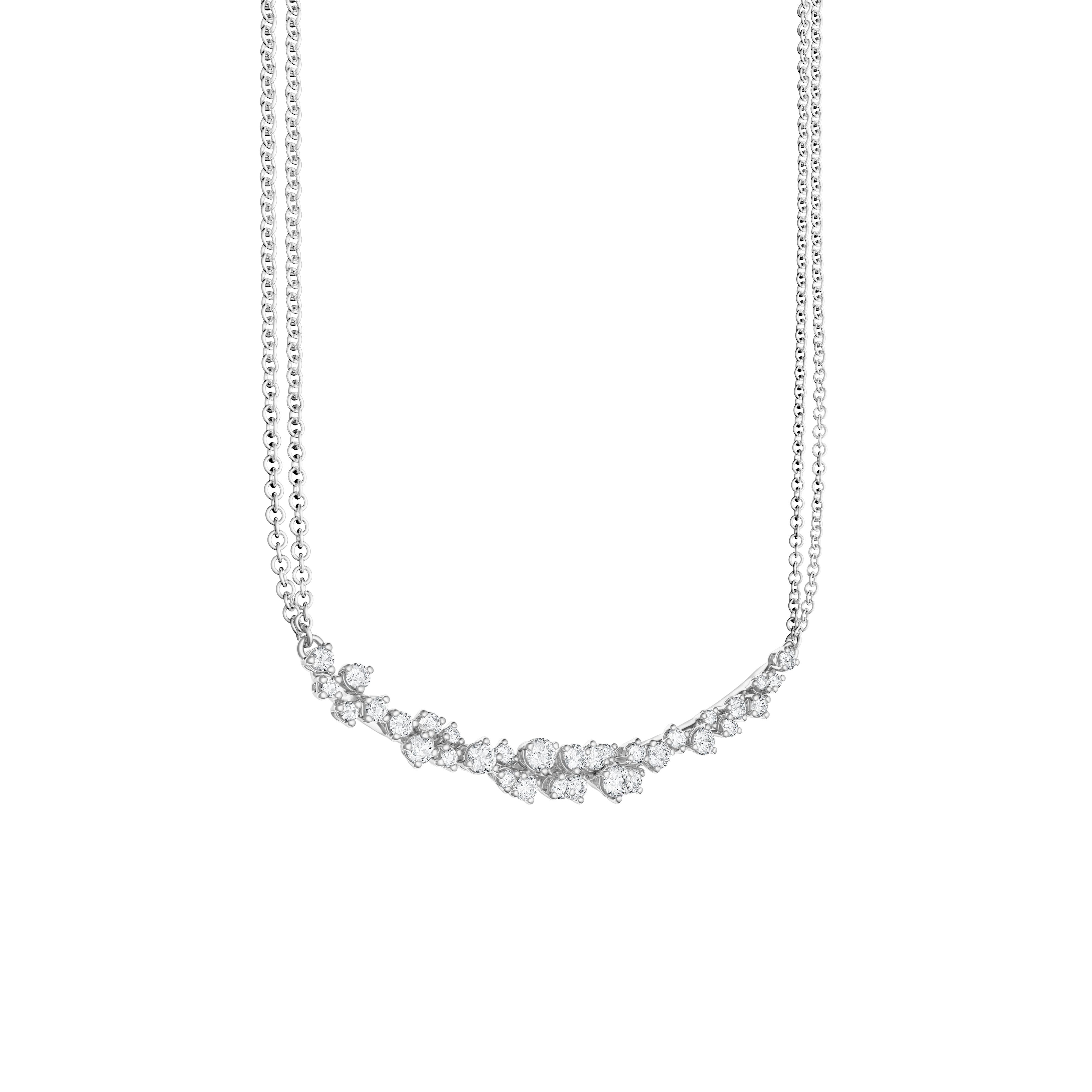 ホワイトゴールド、ダイヤモンド（複数）ネックレス - Damiani MIMOSA