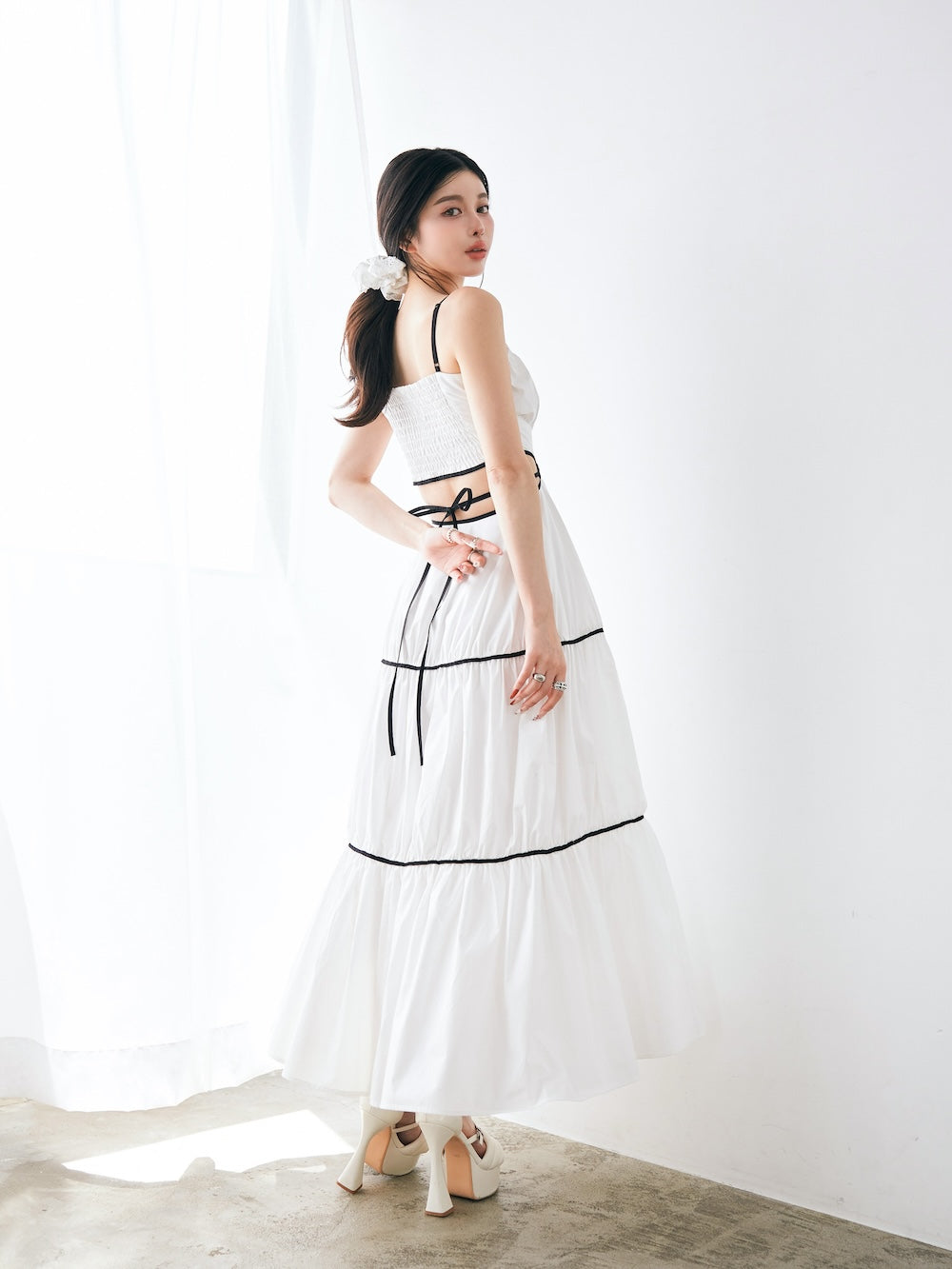 バックオープンキャミフレアロングワンピース – Darich (ダーリッチ)