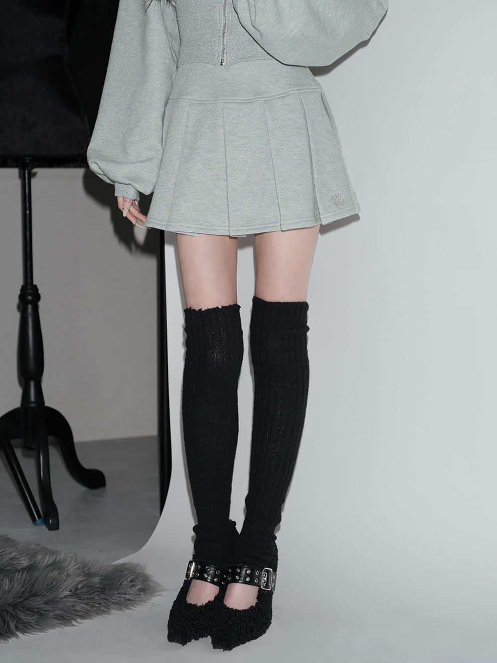 カラーラメスウェットプリーツミニスカート – Darich (ダーリッチ)