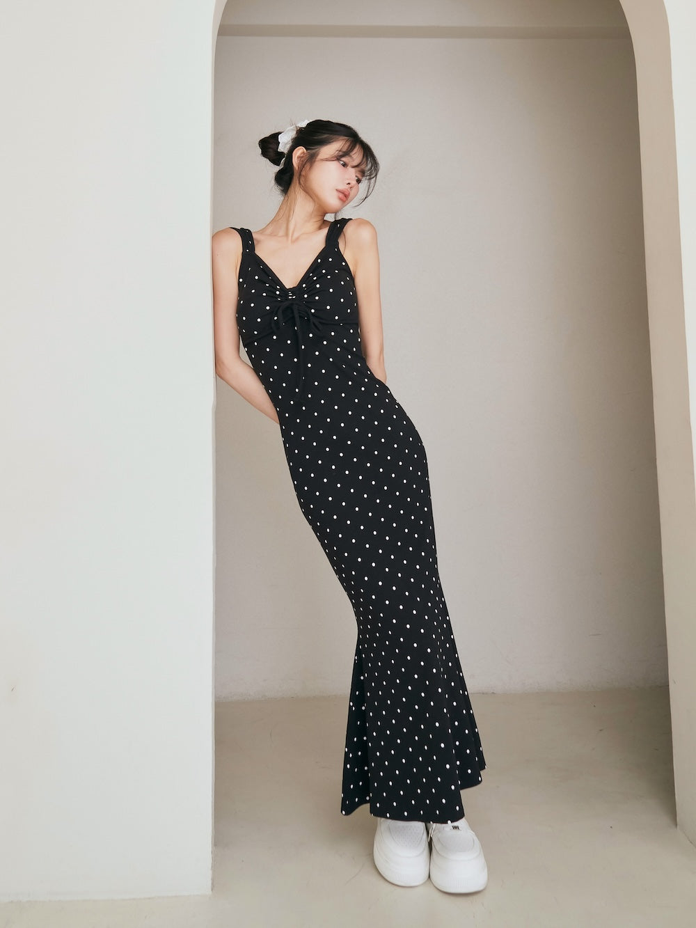 リボンパイピングキャミロングワンピース – Darich (ダーリッチ)