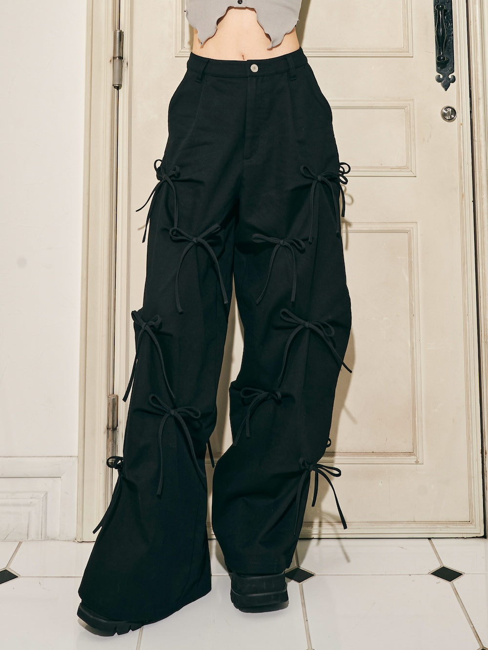 タックリボンデザインロングパンツ – Darich (ダーリッチ)