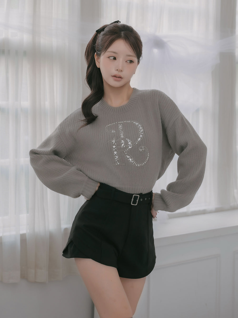 DRビジューボリュームリブニットトップス – Darich (ダーリッチ)