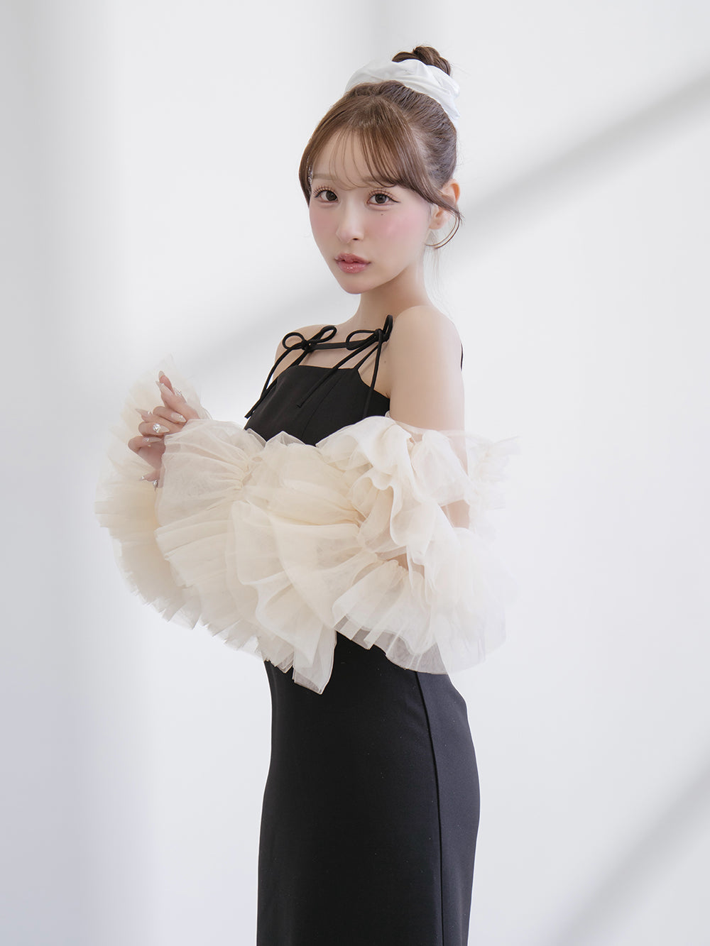 ボリュームスリーブチュールロングドレス – Darich (ダーリッチ)