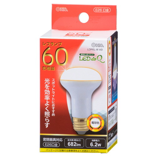 LED電球 ミニレフランプ形 50形相当 LDR4D-W-E17 A9 OHM 電球型 口金