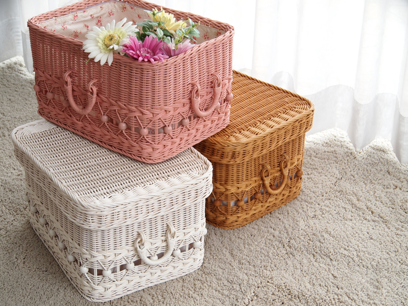 フィオーレ スタッキングバスケット GK808HN サンフラワーラタン 収納