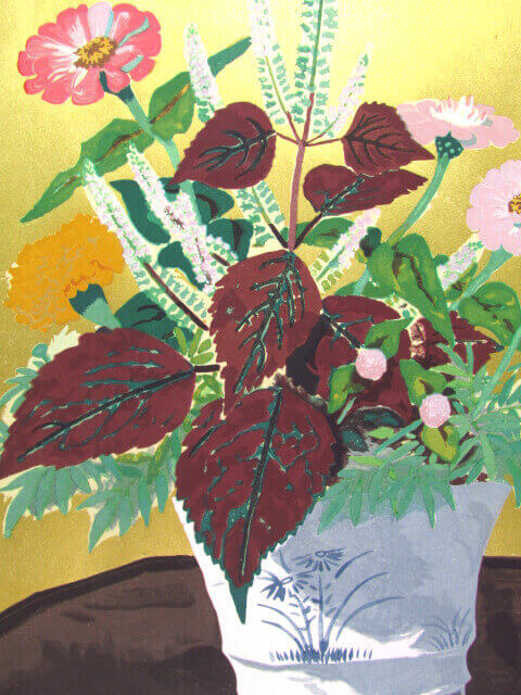 ゆ*♪様 「真作」小倉遊亀「紫蘇の花」木版画 11/280 証書付き ゆ*♪様