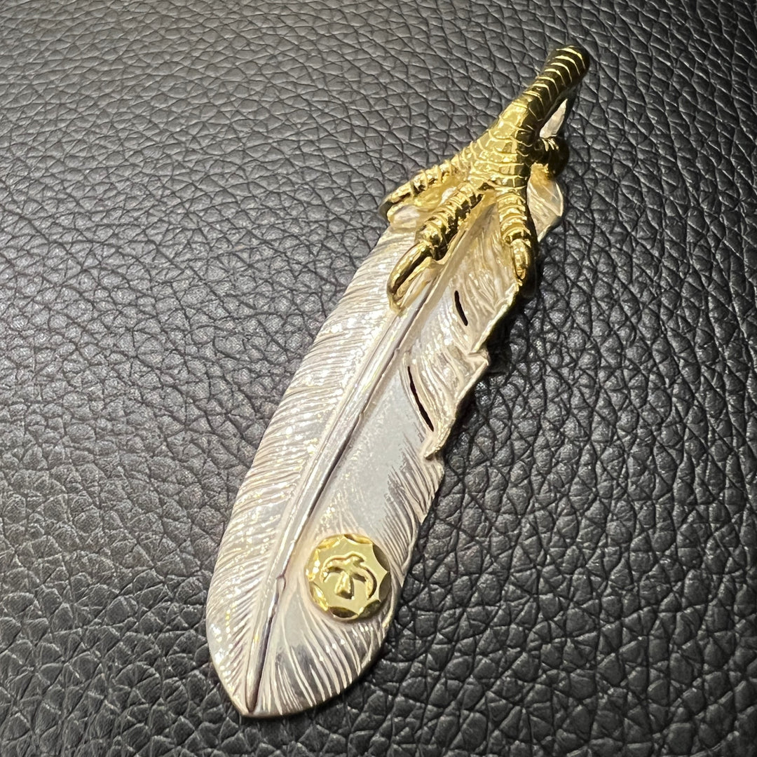 ゴローズ goro's [超希少][ほぼ新品]金ツメメタル付特大フェザー(左