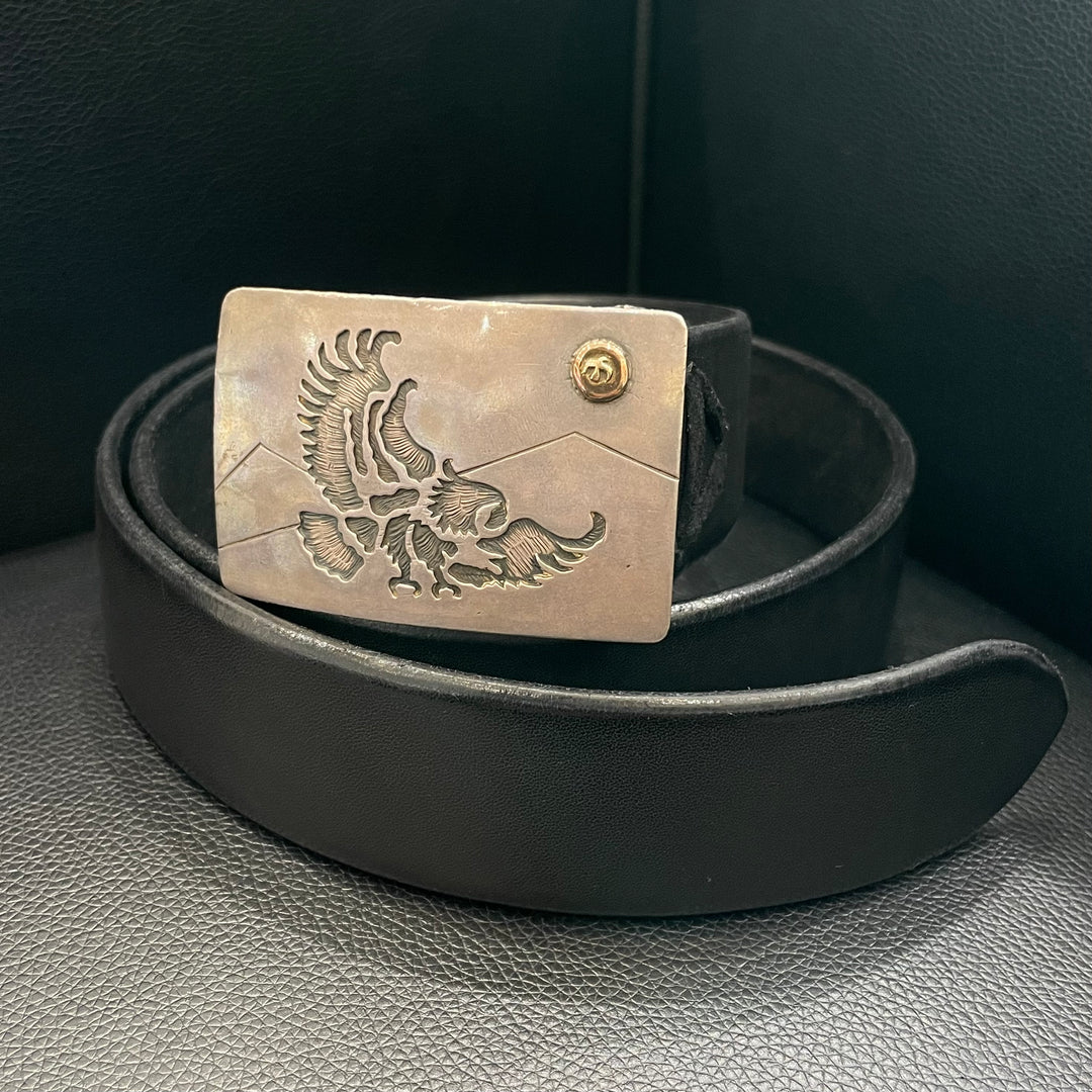 ゴローズ goro's [希少][特注]影彫りバックルベルト(黒)※ネーム※年号