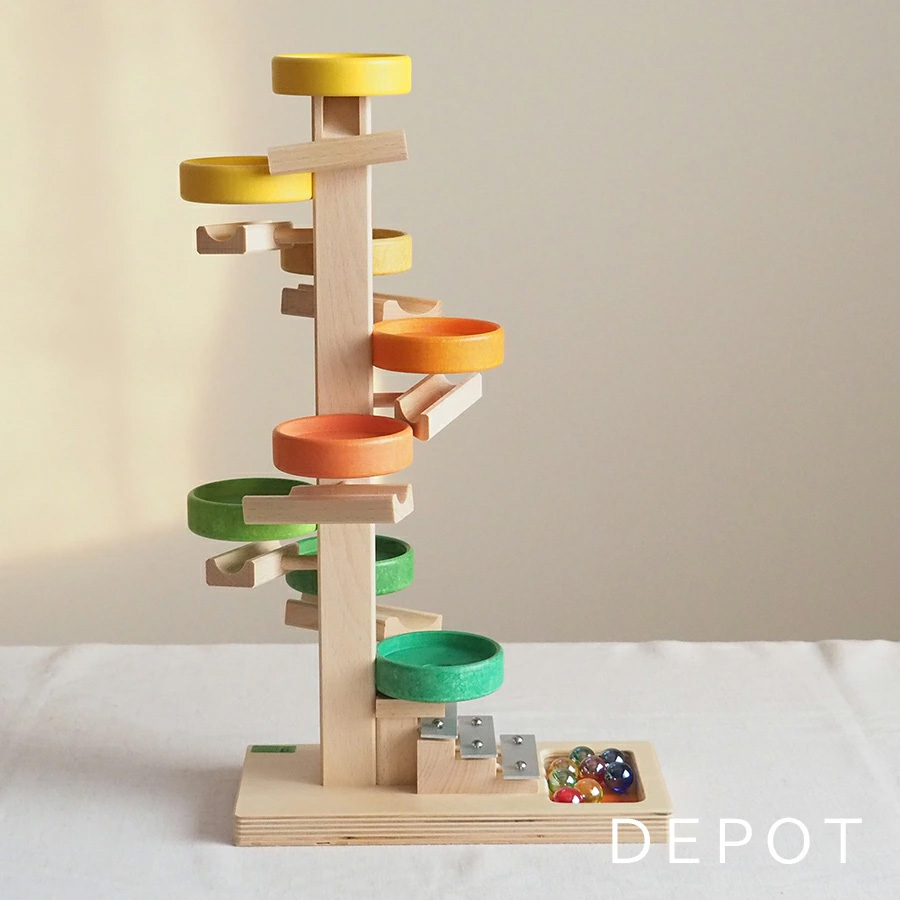 トレイクーゲルタワー・レインボー】BECK社 木のおもちゃ 玉転がし