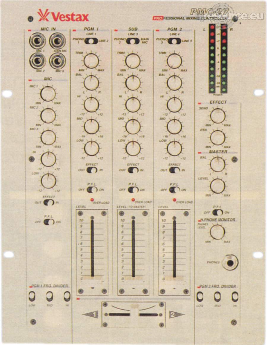 1*6様 Vestax PMC-27 Vestax › PMC-27 › Mixer - Gearbase | DJResource