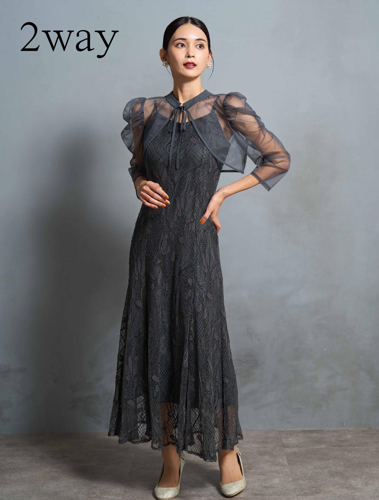 M/L】2wayコードレースドレス（Cグレー）DPSET0636のレンタルページ