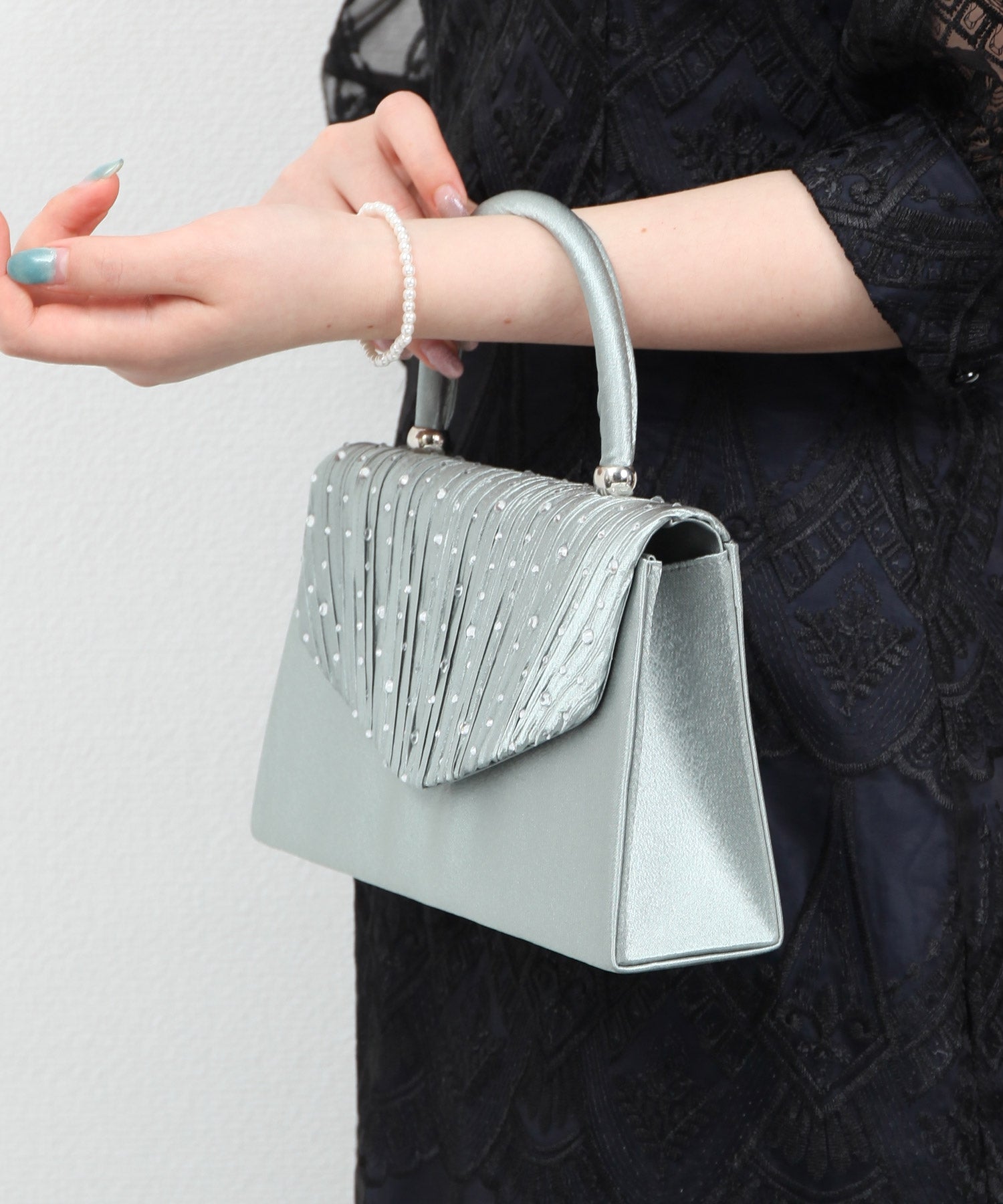 パーティーバッグ ショルダーバッグ 2way 結婚式 セージグリーン