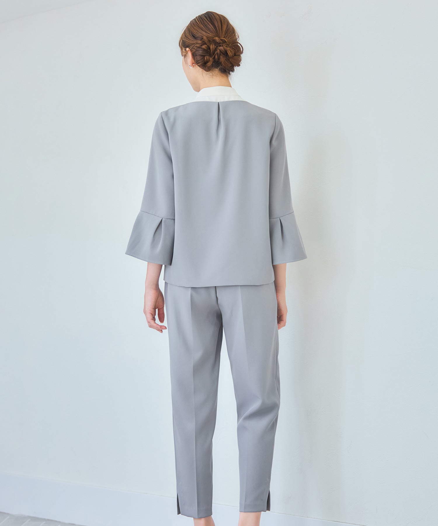 セットアップ レディーススーツ ジャケットdsz0124 ライトグレー