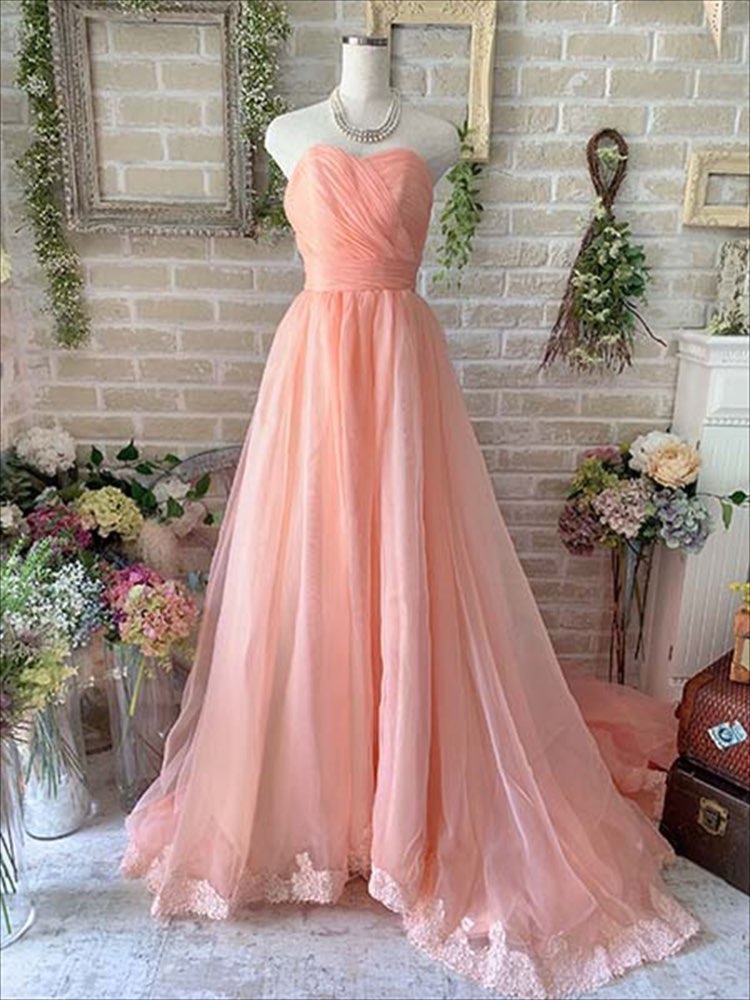 謝恩会 二次会 お色直し 披露宴 パーティー向け編み上げコーラル