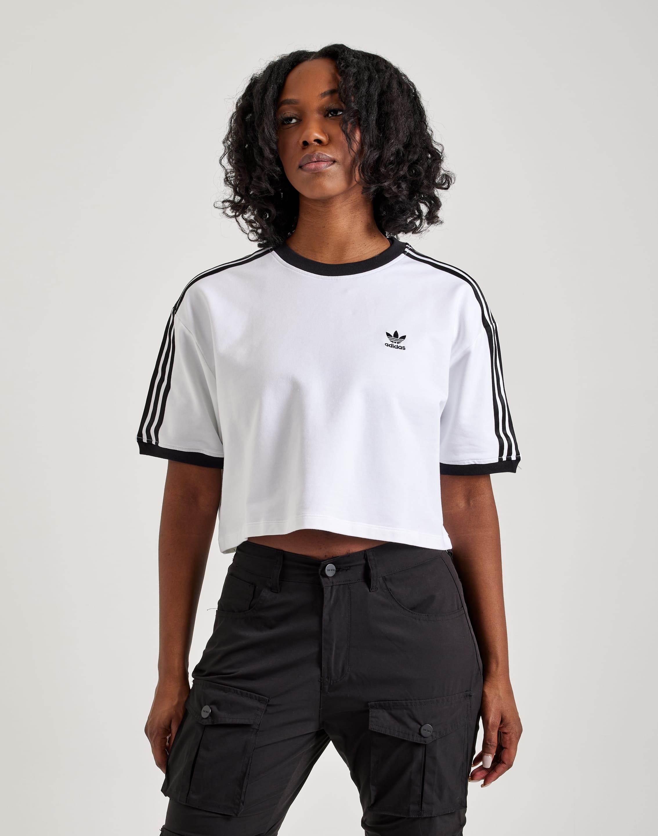 Adidas 3-Stripes Loose Cropped Tee – DTLR