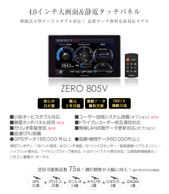 ドライビング・セーフティ・センサー ZERO 805V | COMTEC 株式会社