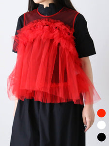 noir kei ninomiya ナイロンチュールトップス [3O-B003-051] – CREER