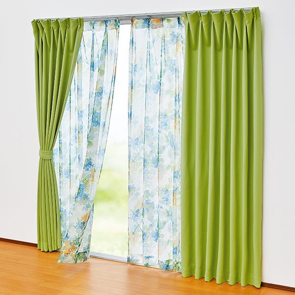 2級遮光カーテン・レースセット(100×135cm（各2枚）): 家具