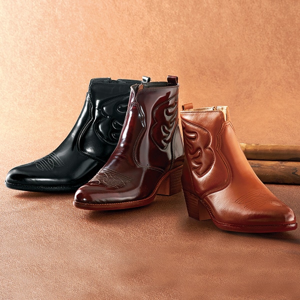 日本製 撥水ウエスタンブーツ(24.0cm ブラック): メンズファッション