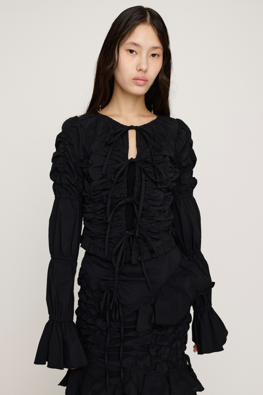 SLY | FRONT RIBBON GATHER ブラウス (シャツ・ブラウス ) |SHEL'TTER