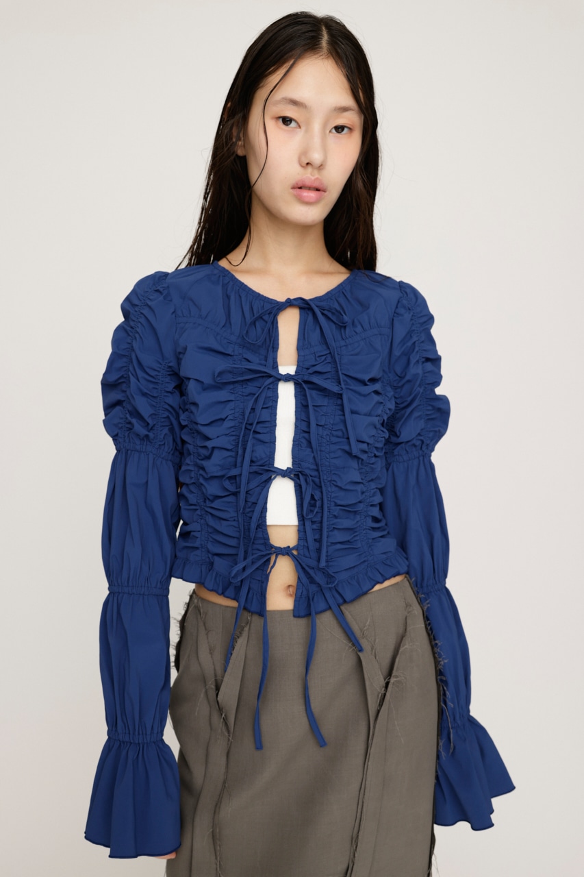 SLY | FRONT RIBBON GATHER ブラウス (シャツ・ブラウス ) |SHEL'TTER