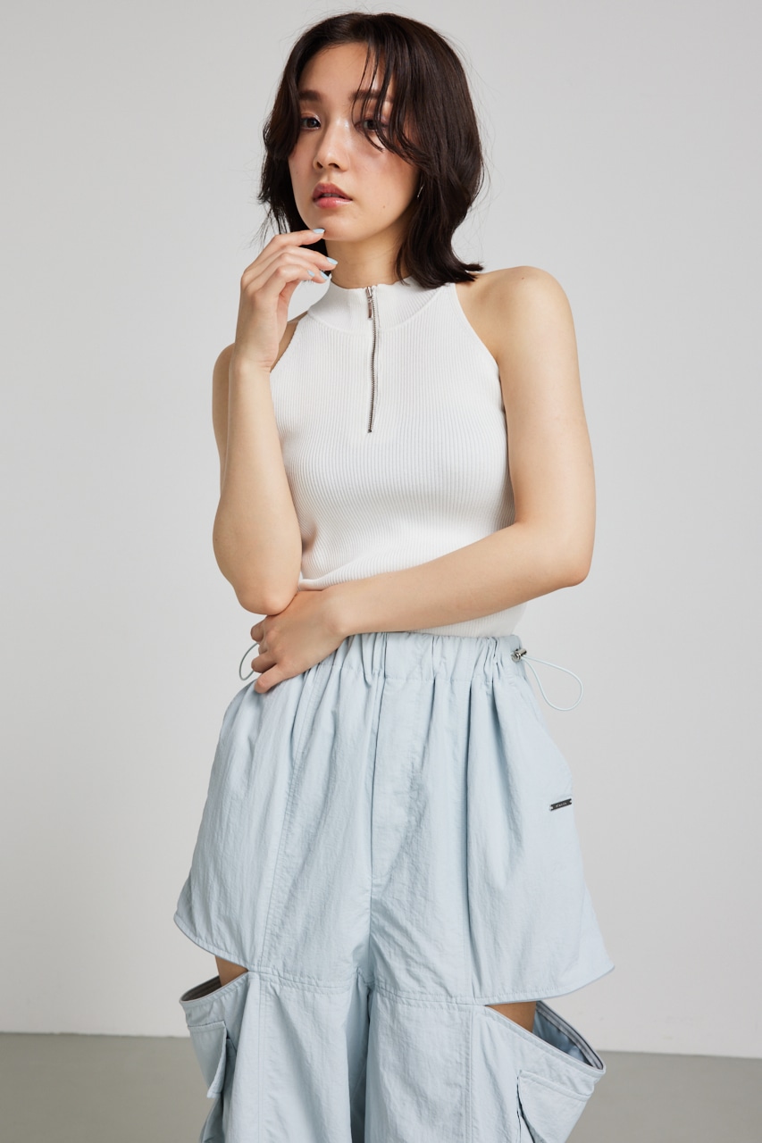 rienda | 2WAYチェーンネックアメスリニットトップス (タンクトップ