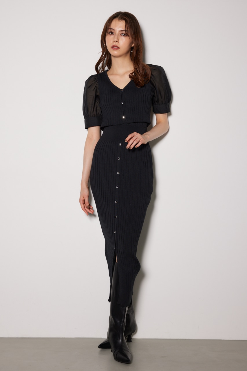 rienda | シアースリーヴコンビカーデセットワンピース (ワンピース