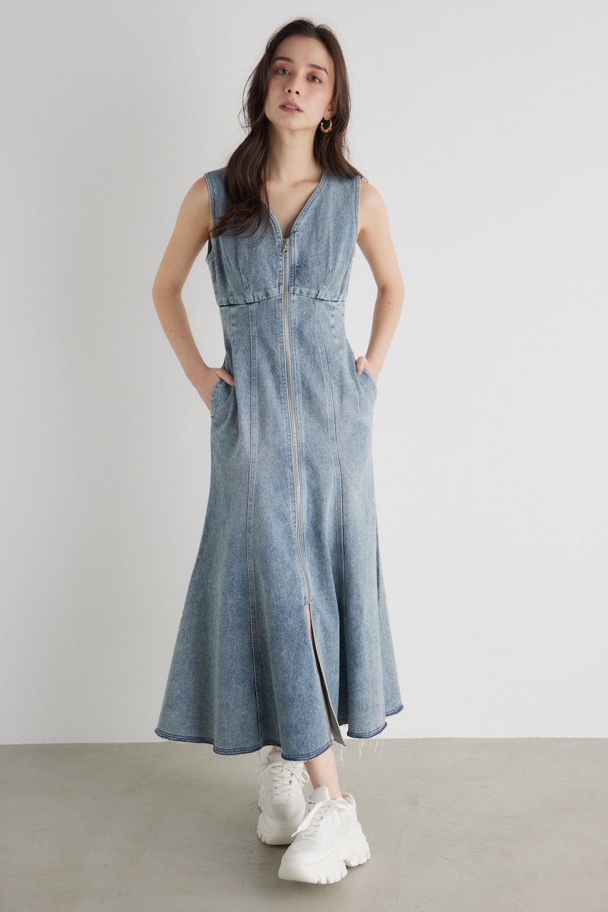 rienda | コルセットラインマーメイド denim OP (ワンピース(ロング