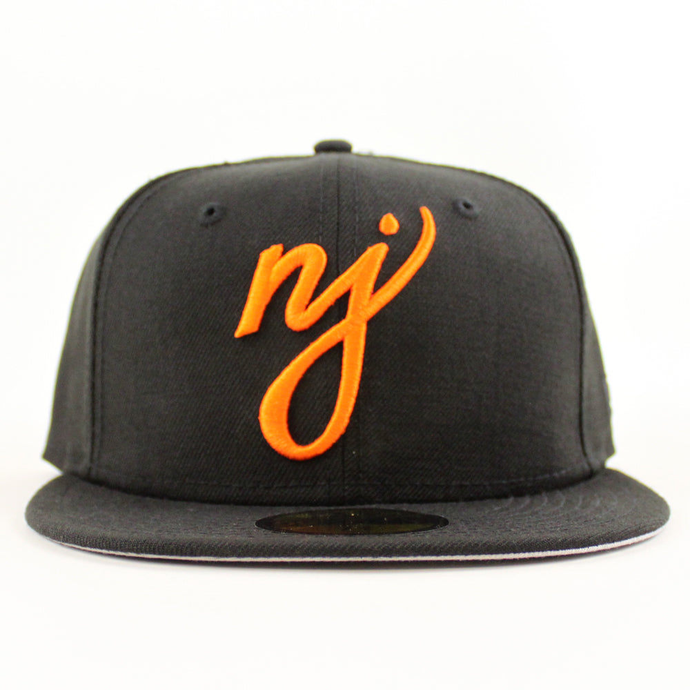 NJ Script New Era 59Fifty Fitted Hat (Black Orange Gray Under Brim