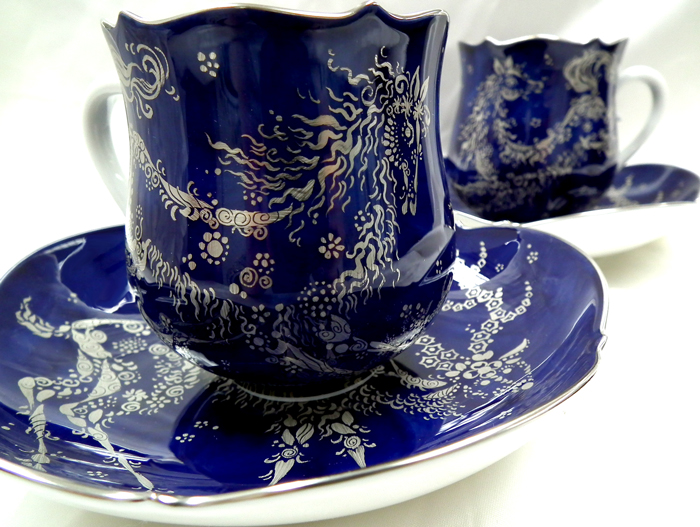 Meissen マイセン ブルーオーキッド 陶板画【いおき質店】 マイセン