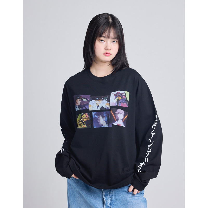 EVANGELION × LITTLE SUNNY BITE】Long Tee//BLACK/M: ファッション