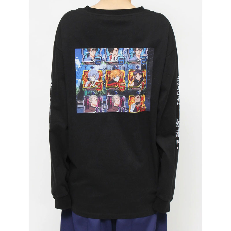 EVANGELIONxCALNAMUR】KOUKAKU LONGSLEEVE TSHIRT/黒/フリーサイズ